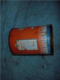 SKELLY MOTOR OIL ORANGE LABEL VINTAGE EMPTY TIN QUART CAN USED COLLECTIBLE TIN (c58-oil2d)
