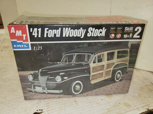 1941 FORD WOODY 1:25 AMT ERTL SCALE SEALED MODEL KIT NEW Collectible Toy (92424-30 ts-wire3c)