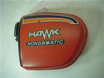 1978-79 CB400T HAWK 400 (413) HONDA LEFT SIDE COVER USED RED SC-311 (L-TOP)