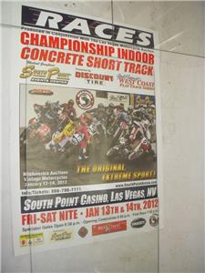 2012 CHAMPIONSHIP INDOOR CONCRETE SHORT TRACK RACE MOTORCYCLE POSTER USED PO-340 COLLECTIBLE (f17)