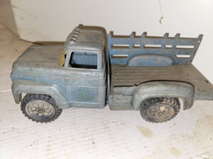 HUBLEY BLUE STAKEBED TRUCK 11" AS IS TOY used Collectible (9324-34 ts-wire2A)