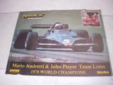 1978 World Champions Mario Andretti John Player POSTER USED PO-367 COLLECTIBLE (f17)
