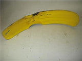 1989 RM125 125 SUZUKI FRONT FENDER PLASTIC YELLOW USED WF-39 (V2)