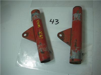 1965 Yamaha YGS1 80cc Pair Red Fork Ears Headlight Mounts (Y31) Used WEAR-43 V2