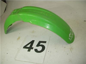 1991 KX125 125 KAWASAKI FRONT FENDER PLASTIC GREEN USED WF-45 (V2)