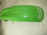 1991 KX125 125 KAWASAKI FRONT FENDER PLASTIC GREEN USED WF-45 (V2)