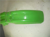 1991 KX125 125 KAWASAKI FRONT FENDER PLASTIC GREEN USED WF-45 (V2)