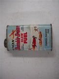 COX THIMBLE-DRONE GLOW FUEL TIN VINTAGE CAN 1/2 PINT USED COLLECTIBLE TIN (c46-wire)