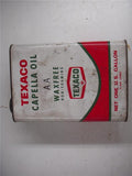 TEXACO CAPELLA OIL AA WAXFREE TIN VINTAGE CAN 1 GALLON FULL NEW COLLECTIBLE TIN (c47)