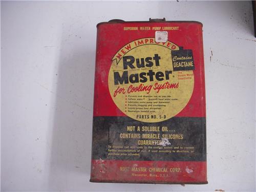 RUST MASTER PART NO 5-D FOR COOLING TIN VINTAGE CAN 1 GALLON USED COLLECTIBLE TIN (c47)