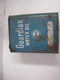 GUARDIAN MOTOR OIL PURE TIN VINTAGE CAN 2 GALLON USED COLLECTIBLE TIN (c47)