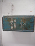 GUARDIAN MOTOR OIL PURE TIN VINTAGE CAN 2 GALLON USED COLLECTIBLE TIN (c47)