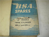 1954-55 1960-63 BSA A7 A10 Parts Catalogs used qty 4 Binder used BOOK (man-F2)