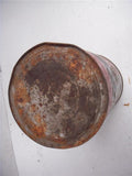 MOBIL OIL SILVER TIN VINTAGE CAN 5 QUART USED COLLECTIBLE TIN (c58)