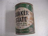 QUAKER STATE TIN VINTAGE CAN 5 QUART USED COLLECTIBLE TIN (c58)