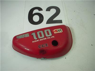 1973-77 Suzuki TC100 TC 100 RED RIGHT SIDE COVER USED WSC-62 (Q4)