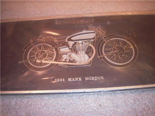 1934 NORTON MANX WALL HANGER PLAQUE FO-635 COLLECTIBLE (A5)