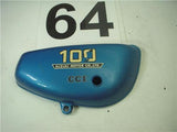 1973-77 Suzuki TC100 TC 100 RIGHT Side Cover Blue Used WSC-64 (Q4)