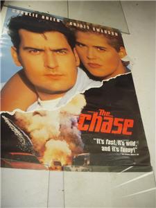 THE CHASE CHARLIE SHEEN MOVIE POSTER 40X27 USED PO-65 COLLECTIBLE (f17)