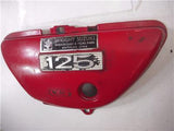 1971 TS125 125 SUZUKI Left Side Cover red used WSC-66 (u1-2)