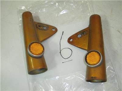 1975 CB125 125 Honda Pair Orange Fork Ears Headlight Mounts Used WEAR-6 V2