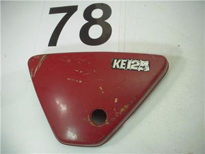 1976 Kawasaki KE125 Body Side Cover Left Repainted Red Used WSC-78 (Q4)