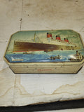 THE QUEEN MARY BENSONS CANDY TIN USED 1950'S Collectible (8824-79 ts-b2)