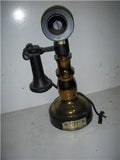 JIM BEAM DECANTER CANDLESTICK TELEPHONE VINTAGE DESK SET PHONE EMPTY (N-TOP B1 8C)