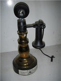 JIM BEAM DECANTER CANDLESTICK TELEPHONE VINTAGE DESK SET PHONE EMPTY (N-TOP B1 8C)