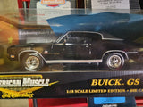 Buick GS Stage 1 (1970) w/ coa NEW RARE BLACK Ertl American Muscle Diecast 1:18 scale (N-TOP)