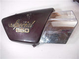 1981 Yamaha XS850sh 850 Special Left Right Pair Body Side Covers Maroon used WSC-90 (Q4)