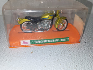 11172 GUILOY HARLEY DAVIDSON AMF GREEN MOTORCYCLE 5 INCH USED Collectible (8824-97 ts-b4)