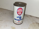 NITRO 9 MOTORCYCLE ADDITIVE 4 OUNCE TIN VINTAGE OIL CAN FULL USED Collectible (wayne)