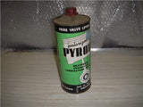 PYROIL POLARIZED CONE TOP HEAT PROOF LUBE VINTAGE EMPTY TIN QUART CAN USED COLLECTIBLE (c58-oil7A)