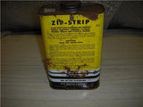 ZIP STRIP PAINT VARNISH STAIN REMOVER QUART VINTAGE EMPTY TIN CAN USED COLLECTIBLE (c58-oil7F)