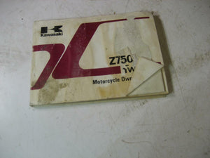 1982 KZ750 KZ750S1 KAWASAKI OWNERS MANUAL 99922-1158-01 BOOK (blue-5)