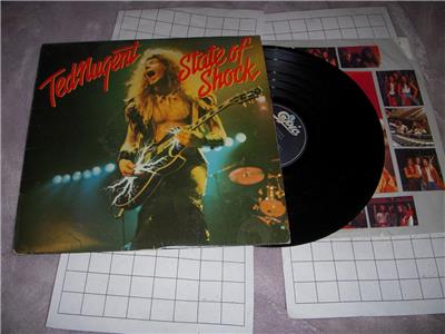 Ted Nugent State of Shock Epic Record Album Vinyl Cover COLLECTIBLE (j16-17)