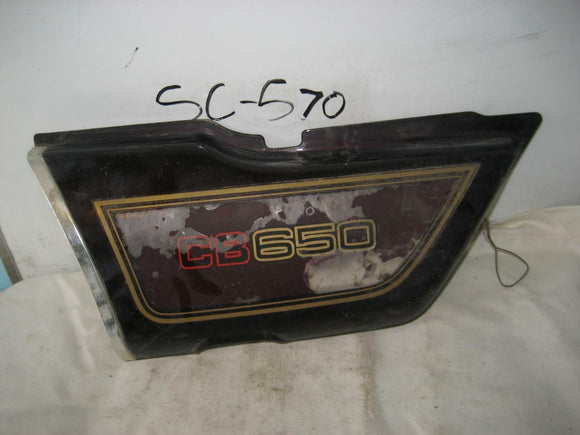 1979 CB650 HONDA LEFT Side Cover USED SC-570 (L-TOP)