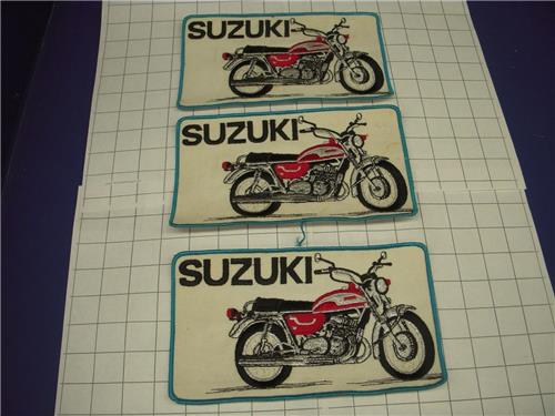 3- 9 INCH SUZUKI VINTAGE MOTORCYCLE jacket jeans coat PATCH New DKP-22 COLLECTIBLE (red112)