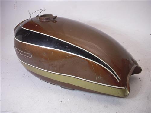 1974-77 KZ400 400 KAWASAKI FUEL GAS TANK ROOTBEER BROWN USED FO-1112 (donn a5)