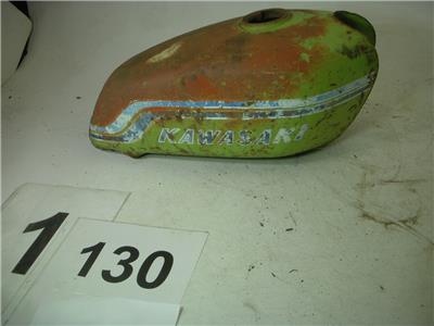 1970-71 F5 350 BIGHORN KAWASAKI FUEL GAS TANK LIME RUSTY USED FO-1130 (donn a11)