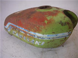 1970-71 F5 350 BIGHORN KAWASAKI FUEL GAS TANK LIME RUSTY USED FO-1130 (donn a11)