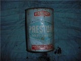 EVEREADY PRESTONE ANTI-FREEZE OIL VINTAGE EMPTY TIN QUART CAN USED COLLECTIBLE (c58-oil2h)