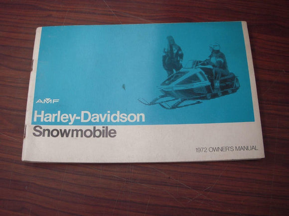 1972 SNOWMOBILE AMF Harley Davidson OWNERS MANUAL used BOOK (blue-4)