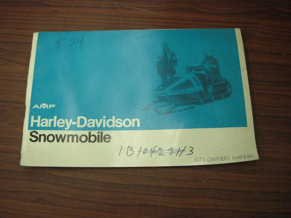 1973 SNOWMOBILE AMF Harley Davidson OWNERS MANUAL used BOOK (blue-4)