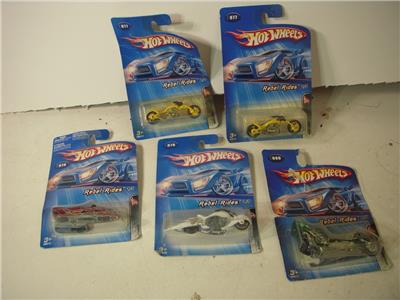 Vintage New Hot Wheels Rebel Rides Motorcycles Lot of 5 HW-5 COLLECTIBLE (J31)