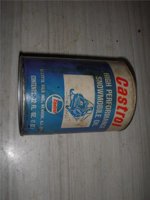 CASTROL HIGH PERFORMANCE SNOWMOBILE OIL TIN QUART VINTAGE FULL CAN NEW COLLECTIBLE (c53-oil1i)