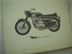 1969 BSA A75 Rocket 3 Workshop Manual British Binder used BOOK (man-F2)