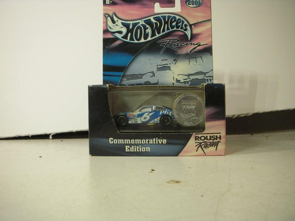 Vintage New Hot Wheels 2001 Roush Racing Mark Martin Pfizer Commemorative Car COLLECTIBLE (J31)