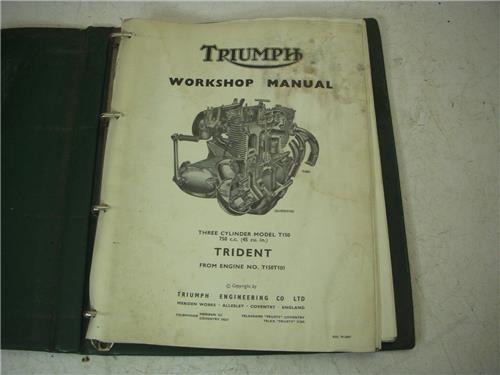 Triumph 750 Trident Triple T150 British Workshop Manual Binder used BOOK (man-F2)